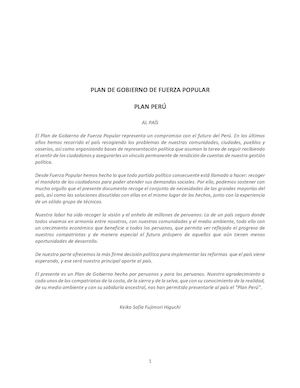 Plan de Gobierno de Fuerza Popular.