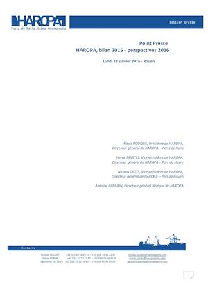 2016 01 18 Dossier Presse Haropa Bilan Et Perspectives