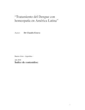 Tratamiento Del Dengue Con Homeopatía En América Latina