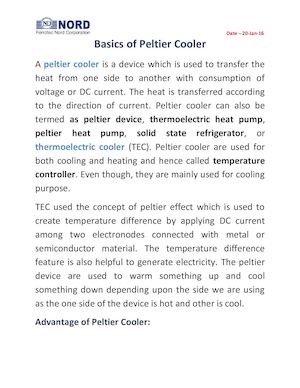 Basics Of Peltier Cooler