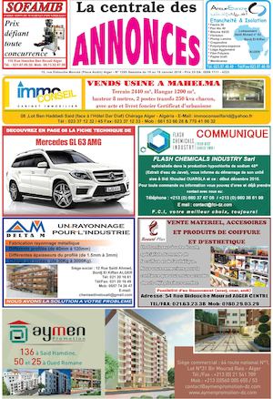 La Centrale des Annonces N°1285 Semaine du 10 au 16 Janvier 2016
