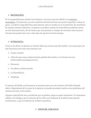 Las apráxias y el lenguaje