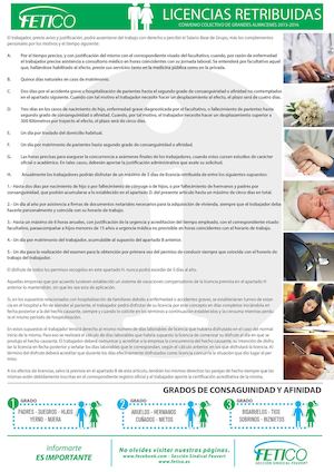 Licencias Retribuidas Grandes Almacenes 2013  2016 Feuvert