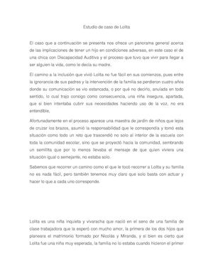 Estudio De Caso De Lolita 1