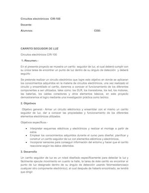 Carrito Seguidor De Luz