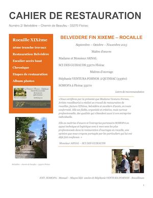 Cahier De Restauration Belvédère Floirac 33270