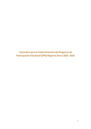 Instructivo Ppe Régimen Sierra Y Amazonía