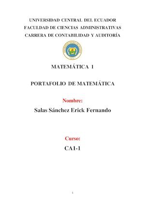 Erick Fernando Salas Sánchez, Portaflio De Matemáticas Segundo Hemisemestre
