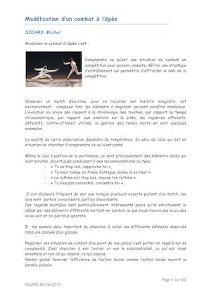 Modelisation Combat Epee Michel Sicard Vf 2015