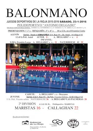 Jornada Balonmano 23 1 2016
