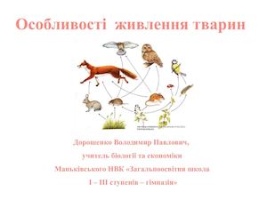 Особливості живлення тварин