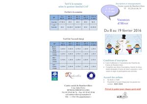 Planning Vacances hiver 2016 3 11 Ans