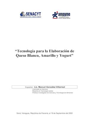 Tecnología Para La Elaboración De Queso Y Yogurt