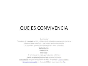 Que Es Convivencia