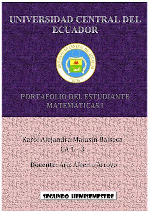 Portafolio De Matemática I 2do Hemisemestre - Karol Malusin