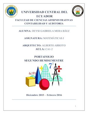 Portafolio II Matematica Hemisemestre