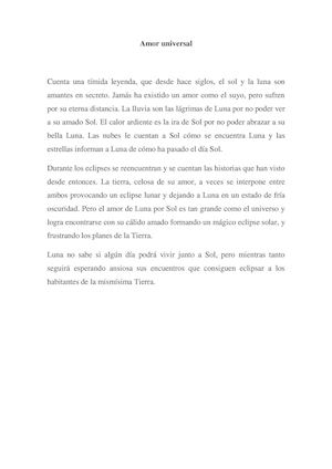 Microcuento Amor Universal