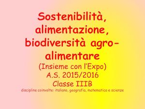 Biodiversità E Alimentazione (Mmvc)