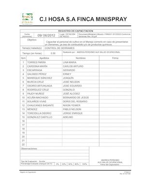 Capacitacion Control De Derrames 2012