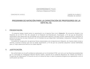 Programa De Capacitacion Natacion