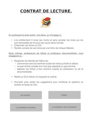 Le contrat de lecture