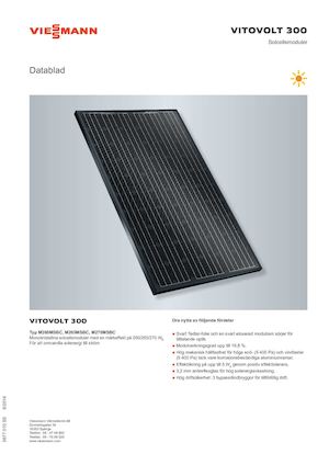 Solceller Datablad Vitovolt300m260 Till 270msbc