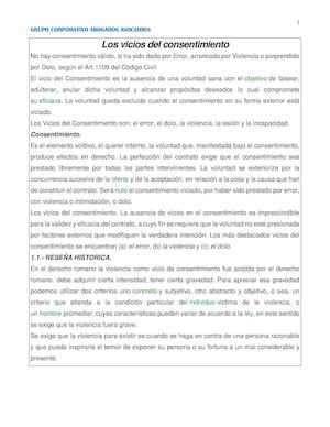 Los Vicios Del Consentimiento