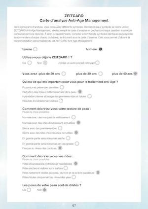 Carte Analyse Peau Zeitgard Jouvence