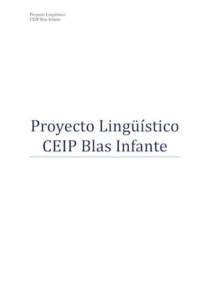 Proyecto Lingüístico Ceip Blas Infante