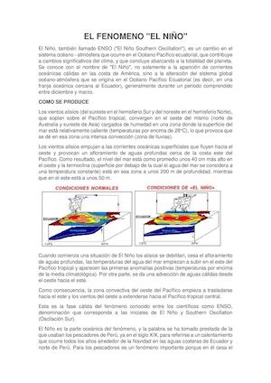 El Fenomeno El Nino