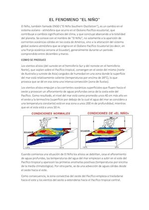 El Fenomeno del niño