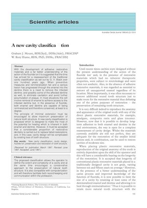 Mount Et Al 1998 Australian Dental Journal