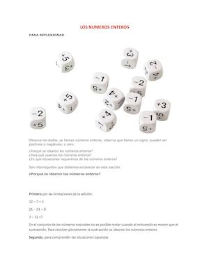 Los Numeros Enteros