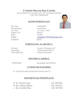 Curriculum De Jorge Díaz