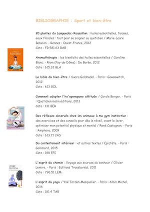 Bibliographie Sport Et Bien-être