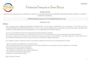 Statuts de la FFSB