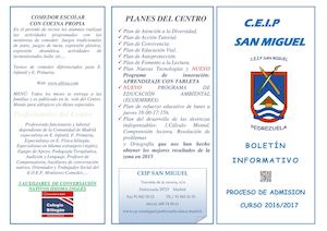 Triptico Proceso De Admision 2016 2017