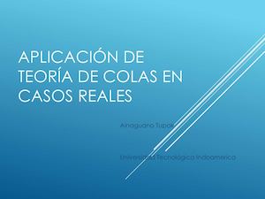 Aplicación de la teoría de colas