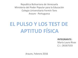 Pulso Y Test De Aptitud Fisica