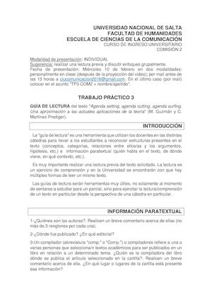 Tp3 Guía De Lectura Fijación De Agendas