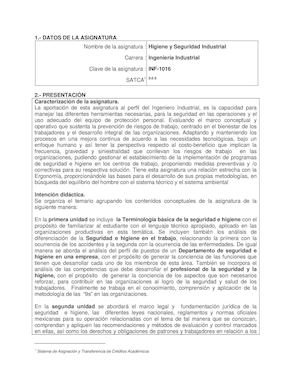 Higiene Y Seguridad Industrial