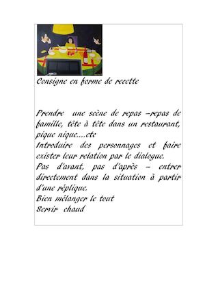 Ecriture Consigne En Forme De Recette
