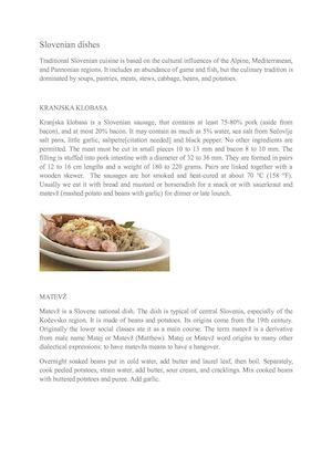 Slovenian Dishes