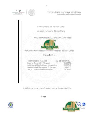 Manual De Actividades Italian Coffee