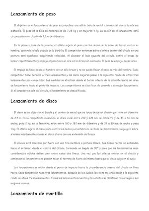 Atletismo Lanzamientos