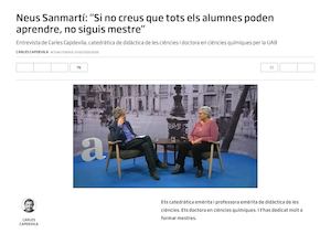 Diari Ara 20160207 Neus Sanmartí “Si No Creus Que Tots Els Alumnes Poden Aprendre, No Siguis Mestre” (Carles Capdevila)