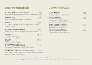 Barkarte VILA VITA Rosenpark