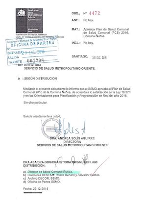 Plan de Salud Comunal de Ñuñoa 2016