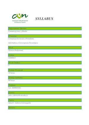 Syllabus Informática Y Convergencia Tecnológica Julia Cabrera