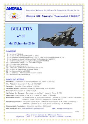 Bulletin 62 Du 15 01 2016